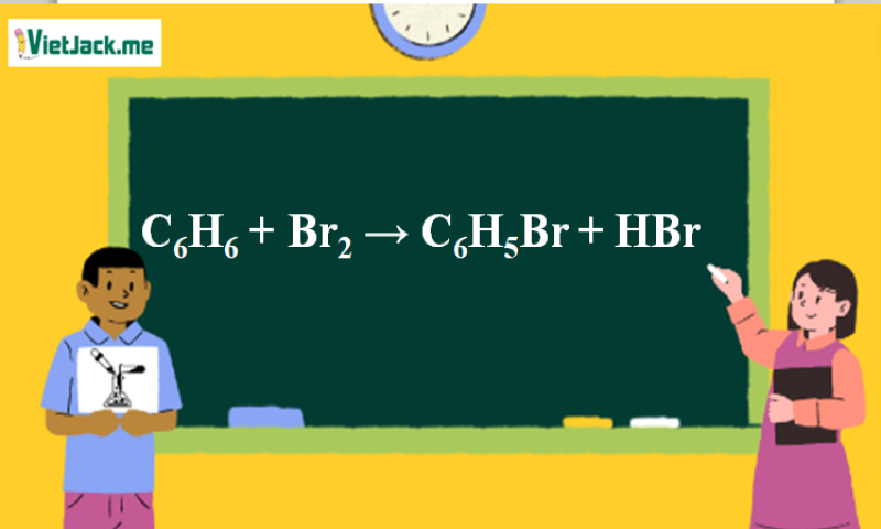 C6H6 + Br2 → C6H5Br + HBr | C6H6 đi ra C6H5Br (ảnh 1)