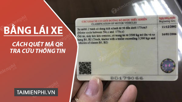 Quét Mã Qr Bằng Lái Xe A1